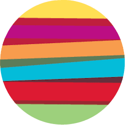 Colorful striped filled circle